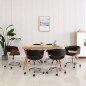 vidaXL Silla de comedor giratoria madera curvada cuero sintético negro vidaXL Silla de comedor giratoria madera curvada cuero sintético negro