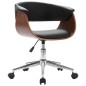 vidaXL Silla de comedor giratoria madera curvada cuero sintético negro vidaXL Silla de comedor giratoria madera curvada cuero sintético negro