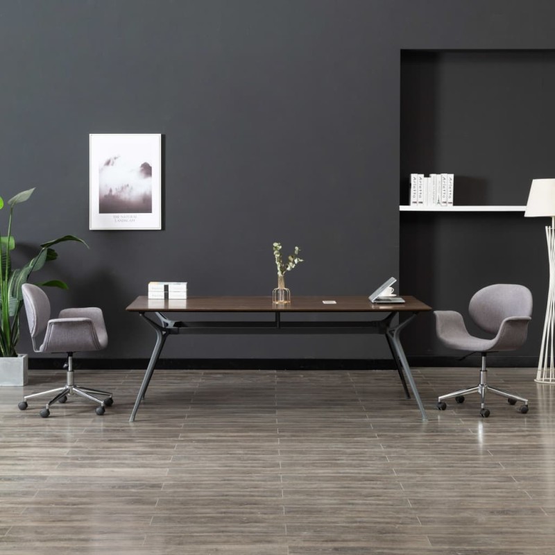 vidaXL Silla de comedor giratoria de tela gris vidaXL Silla de comedor giratoria de tela gris