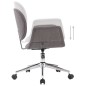 vidaXL Silla de comedor giratoria de tela gris vidaXL Silla de comedor giratoria de tela gris