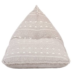vidaXL Sillón puf de tela patchwork marrón claro