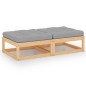 vidaXL Reposapiés de jardín con cojines 2 uds madera maciza de pino vidaXL Reposapiés de jardín con cojines 2 uds madera maciza de pino