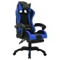 vidaXL Silla gaming con luces LED RGB cuero sintético azul y negro vidaXL Silla gaming con luces LED RGB cuero sintético azul y negro