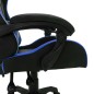 vidaXL Silla gaming con luces LED RGB cuero sintético azul y negro vidaXL Silla gaming con luces LED RGB cuero sintético azul y negro