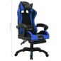 vidaXL Silla gaming con luces LED RGB cuero sintético azul y negro vidaXL Silla gaming con luces LED RGB cuero sintético azul y negro
