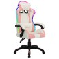 vidaXL Silla gaming con luces LED RGB cuero sintético rosa y negro vidaXL Silla gaming con luces LED RGB cuero sintético rosa y negro