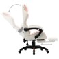 vidaXL Silla gaming con reposapiés cuero sintético rosa y blanco vidaXL Silla gaming con reposapiés cuero sintético rosa y blanco