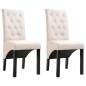 vidaXL Sillas de comedor 2 unidades tela color crema