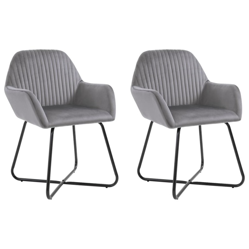 vidaXL Sillas comedor 2 unidades de terciopelo gris vidaXL Sillas comedor 2 unidades de terciopelo gris