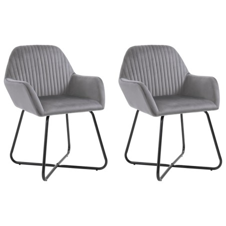 vidaXL Sillas comedor 2 unidades de terciopelo gris