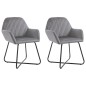 vidaXL Sillas comedor 2 unidades de terciopelo gris vidaXL Sillas comedor 2 unidades de terciopelo gris