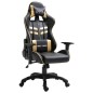 vidaXL Silla de gaming de cuero sintético dorado vidaXL Silla de gaming de cuero sintético dorado