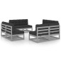 vidaXL Juego de muebles de jardín 8 pzas y cojines madera pino maciza vidaXL Juego de muebles de jardín 8 pzas y cojines madera pino maciza