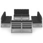 vidaXL Juego de muebles de jardín 8 pzas y cojines madera pino maciza vidaXL Juego de muebles de jardín 8 pzas y cojines madera pino maciza