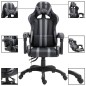 vidaXL Silla de gaming de cuero sintético gris