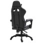 vidaXL Silla de gaming de cuero sintético gris