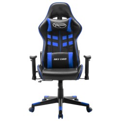 vidaXL Silla de gaming de cuero sintético negro y azul