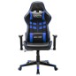 vidaXL Silla de gaming de cuero sintético negro y azul vidaXL Silla de gaming de cuero sintético negro y azul
