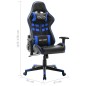 vidaXL Silla de gaming de cuero sintético negro y azul vidaXL Silla de gaming de cuero sintético negro y azul