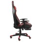 vidaXL Silla gaming giratoria con reposapiés PVC rojo vidaXL Silla gaming giratoria con reposapiés PVC rojo