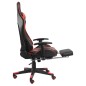 vidaXL Silla gaming giratoria con reposapiés PVC rojo vidaXL Silla gaming giratoria con reposapiés PVC rojo
