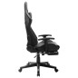 vidaXL Silla de gaming con reposapiés cuero sintético negro y gris