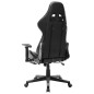 vidaXL Silla de gaming con reposapiés cuero sintético negro y gris