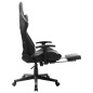 vidaXL Silla de gaming con reposapiés cuero sintético negro y gris
