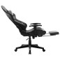 vidaXL Silla de gaming con reposapiés cuero sintético negro y gris