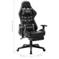 vidaXL Silla de gaming con reposapiés cuero sintético negro y gris