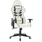 vidaXL Silla de gaming de cuero sintético blanco y negro vidaXL Silla de gaming de cuero sintético blanco y negro