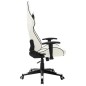 vidaXL Silla de gaming de cuero sintético blanco y negro vidaXL Silla de gaming de cuero sintético blanco y negro