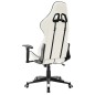 vidaXL Silla de gaming de cuero sintético blanco y negro vidaXL Silla de gaming de cuero sintético blanco y negro