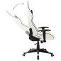 vidaXL Silla de gaming de cuero sintético blanco y negro vidaXL Silla de gaming de cuero sintético blanco y negro