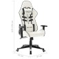 vidaXL Silla de gaming de cuero sintético blanco y negro vidaXL Silla de gaming de cuero sintético blanco y negro