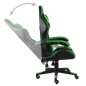 vidaXL Silla gaming de cuero sintético negro y verde