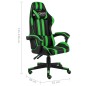 vidaXL Silla gaming de cuero sintético negro y verde