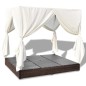vidaXL Tumbona con cortinas de ratán sintético marrón vidaXL Tumbona con cortinas de ratán sintético marrón