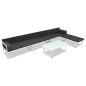 vidaXL Set de muebles de jardín 5 piezas textilene aluminio negro vidaXL Set de muebles de jardín 5 piezas textilene aluminio negro