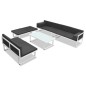 vidaXL Set de muebles de jardín 5 piezas textilene aluminio negro vidaXL Set de muebles de jardín 5 piezas textilene aluminio negro