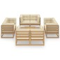 vidaXL Muebles de jardín 9 piezas con cojines de madera de pino maciza vidaXL Muebles de jardín 9 piezas con cojines de madera de pino maciza