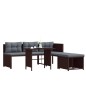 vidaXL Set de muebles de jardín 4 piezas ratán sintético marrón vidaXL Set de muebles de jardín 4 piezas ratán sintético marrón