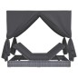 vidaXL Tumbona cama con cortinas de ratán sintético gris vidaXL Tumbona cama con cortinas de ratán sintético gris