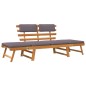vidaXL Sofá cama de jardín 2 en 1 con cojín madera maciza acacia 190cm vidaXL Sofá cama de jardín 2 en 1 con cojín madera maciza acacia 190cm