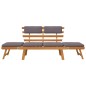 vidaXL Sofá cama de jardín 2 en 1 con cojín madera maciza acacia 190cm vidaXL Sofá cama de jardín 2 en 1 con cojín madera maciza acacia 190cm