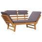 vidaXL Sofá cama de jardín 2 en 1 con cojín madera maciza acacia 190cm vidaXL Sofá cama de jardín 2 en 1 con cojín madera maciza acacia 190cm