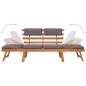 vidaXL Sofá cama de jardín 2 en 1 con cojín madera maciza acacia 190cm vidaXL Sofá cama de jardín 2 en 1 con cojín madera maciza acacia 190cm