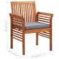 vidaXL Silla de comedor para jardín con cojín madera maciza de acacia vidaXL Silla de comedor para jardín con cojín madera maciza de acacia
