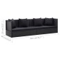 vidaXL Sofá de jardín con cojines y almohadas ratán sintético negro vidaXL Sofá de jardín con cojines y almohadas ratán sintético negro