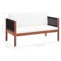 vidaXL Sofá de jardín de 2 plazas madera de acacia maciza vidaXL Sofá de jardín de 2 plazas madera de acacia maciza